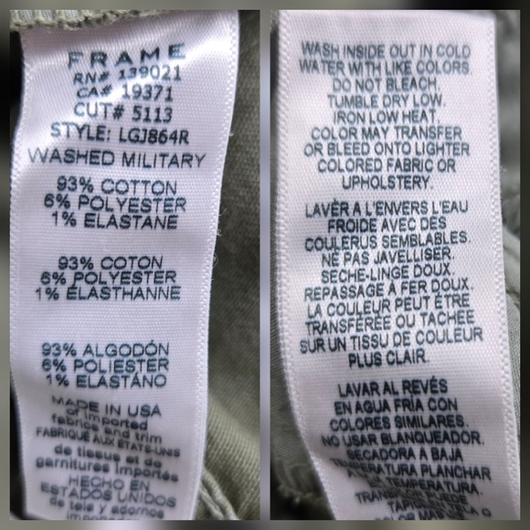 Frame Washed Military Green Le Garçon Mid-Rise Classic Boyfriend Jean Women‎ 28 - Picture 10 of 14